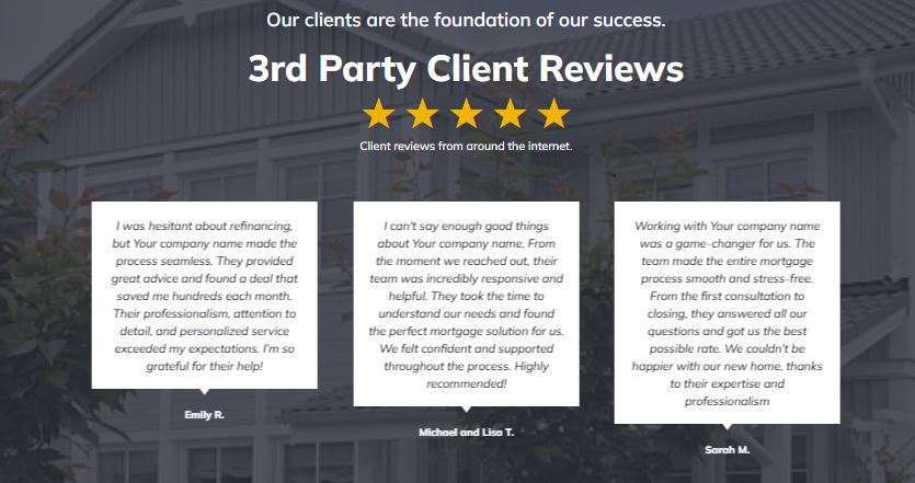 Mortgage website template