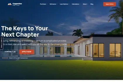 Copperline Home Loans — cinematic full-bleed mortgage website design