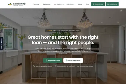 Evergreen Ridge Financial Group — warm trust-first mortgage website design